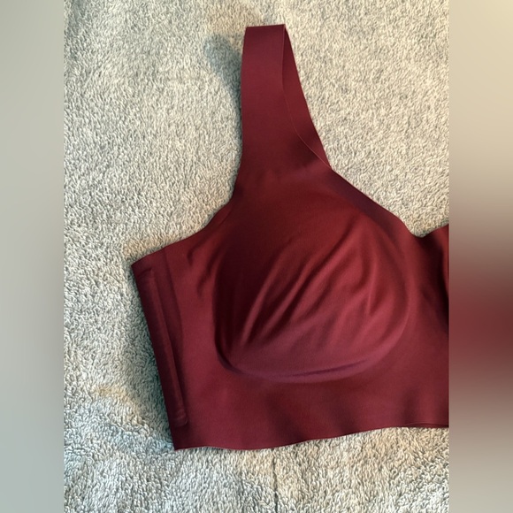 Honeylove V-Neck Size Large Bra Burgundy Seamless Bra Pullover No Underwire - Picture 2 of 6